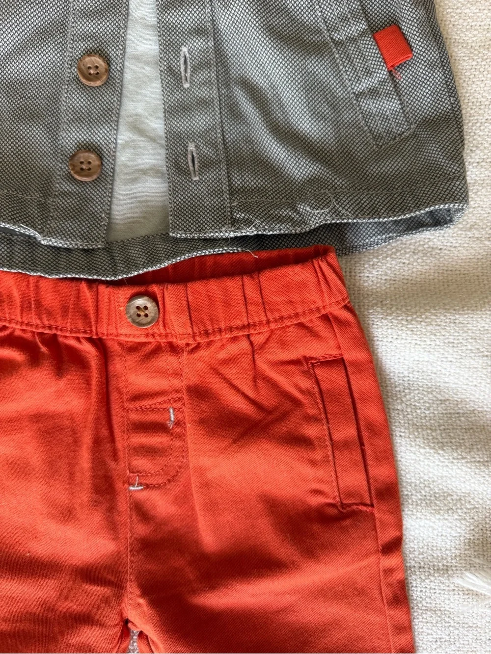 Baby Hoodie Jacket and Jogger Set - Gray & Orange